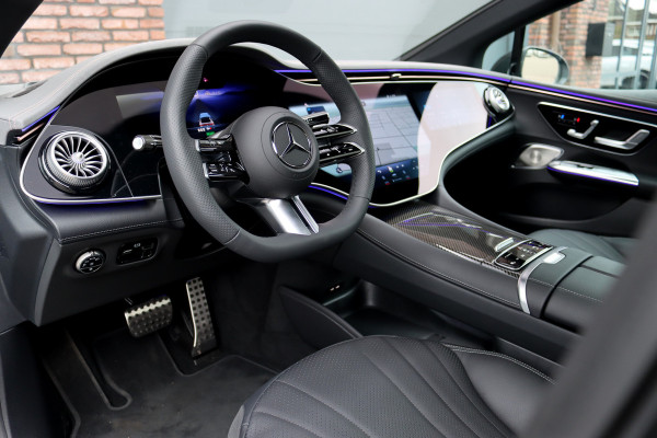 Mercedes-Benz EQE 350+ AMG Line Premium+ 96 kWh | Hyperscreen | Luchtvering | Achterasbesturing | Carbon | Distronic+ | Panoramadak | HUD | Verwarmd Stuurwiel | 22kW | Warmtepomp |