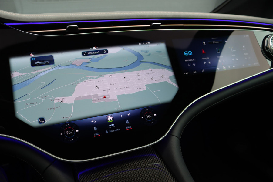 Mercedes-Benz EQE 350+ AMG Line Premium+ 96 kWh | Hyperscreen | Luchtvering | Achterasbesturing | Carbon | Distronic+ | Panoramadak | HUD | Verwarmd Stuurwiel | 22kW | Warmtepomp |