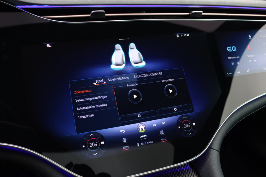Mercedes-Benz EQE 350+ AMG Line Premium+ 96 kWh | Hyperscreen | Luchtvering | Achterasbesturing | Carbon | Distronic+ | Panoramadak | HUD | Verwarmd Stuurwiel | 22kW | Warmtepomp |