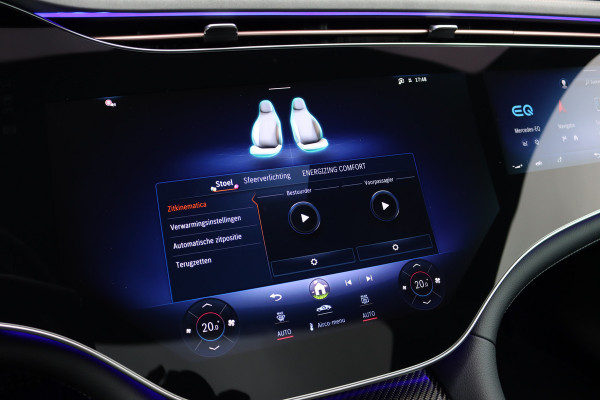 Mercedes-Benz EQE 350+ AMG Line Premium+ 96 kWh | Hyperscreen | Luchtvering | Achterasbesturing | Carbon | Distronic+ | Panoramadak | HUD | Verwarmd Stuurwiel | 22kW | Warmtepomp |