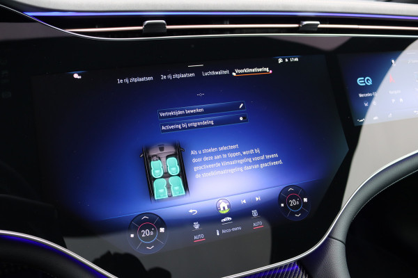 Mercedes-Benz EQE 350+ AMG Line Premium+ 96 kWh | Hyperscreen | Luchtvering | Achterasbesturing | Carbon | Distronic+ | Panoramadak | HUD | Verwarmd Stuurwiel | 22kW | Warmtepomp |