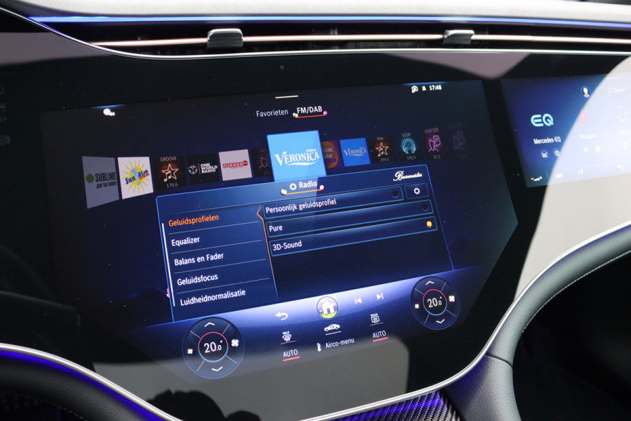 Mercedes-Benz EQE 350+ AMG Line Premium+ 96 kWh | Hyperscreen | Luchtvering | Achterasbesturing | Carbon | Distronic+ | Panoramadak | HUD | Verwarmd Stuurwiel | 22kW | Warmtepomp |