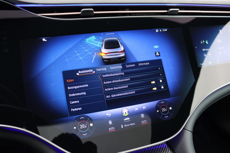 Mercedes-Benz EQE 350+ AMG Line Premium+ 96 kWh | Hyperscreen | Luchtvering | Achterasbesturing | Carbon | Distronic+ | Panoramadak | HUD | Verwarmd Stuurwiel | 22kW | Warmtepomp |