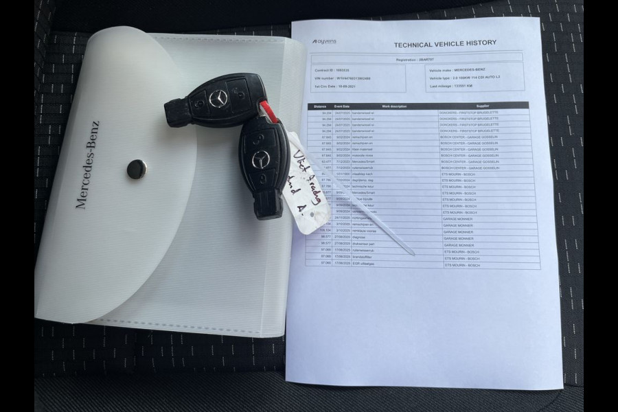 Mercedes-Benz Vito 114 CDI E6 Automaat Lang Lease €372 p/m, Airco, Navi, Carplay, PDC, Camera, Volledig onderhoudshistorie aanwezig