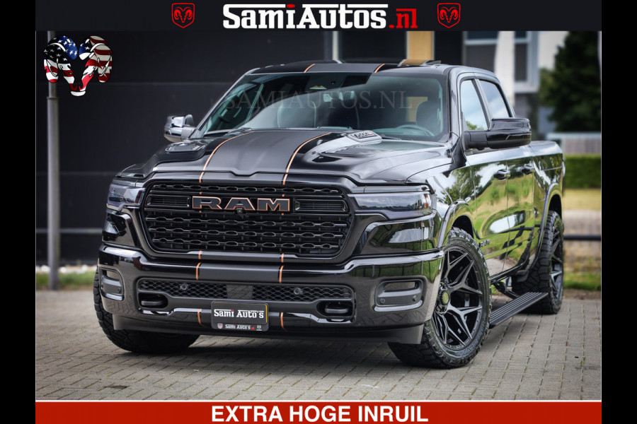 Dodge Ram LIMITED SPORT H.O 540HP 706Nm | Massage + Full Option | De Meest Luxe en Volle Pick-Up in zijn Klasse | Comfortabele Dubbele Cabine met Royale 5 Zitplaatsen | BPM vrij | Nu Leverbaar uit Voorraad | Voorraad Nr 2355 - 5149