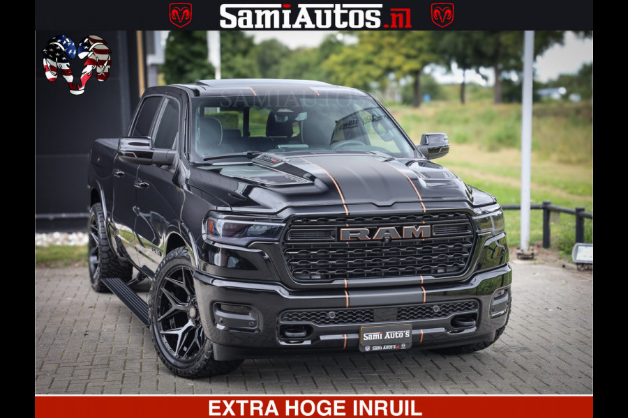 Dodge Ram LIMITED SPORT H.O 540HP 706Nm | Massage + Full Option | De Meest Luxe en Volle Pick-Up in zijn Klasse | Comfortabele Dubbele Cabine met Royale 5 Zitplaatsen | BPM vrij | Nu Leverbaar uit Voorraad | Voorraad Nr 2355 - 5149