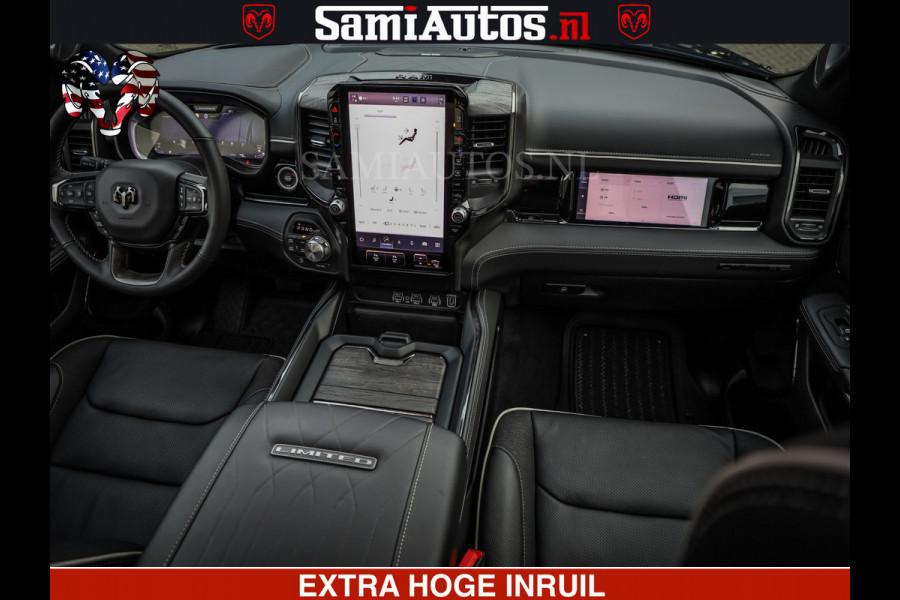 Dodge Ram LIMITED SPORT H.O 540HP 706Nm | Massage + Full Option | De Meest Luxe en Volle Pick-Up in zijn Klasse | Comfortabele Dubbele Cabine met Royale 5 Zitplaatsen | BPM vrij | Nu Leverbaar uit Voorraad | Voorraad Nr 2355 - 5149