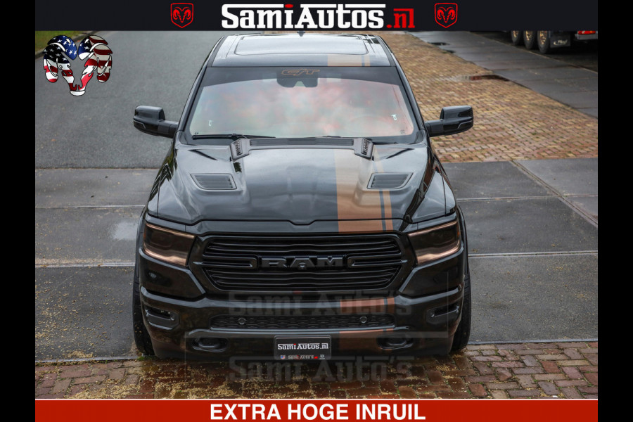 Dodge Ram GT TRX PACK | 5.7 V8 HEMI | STRIPING | LUCHT VERING | ADAPTIVE CRUISE | PANORAMADAK | MEGA DIK | Comfortabele Dubbele Cabine met Royale 5 Zitplaatsen | DC |