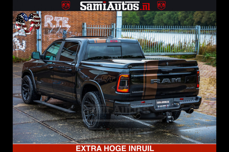 Dodge Ram GT TRX PACK | 5.7 V8 HEMI | STRIPING | LUCHT VERING | ADAPTIVE CRUISE | PANORAMADAK | MEGA DIK | Comfortabele Dubbele Cabine met Royale 5 Zitplaatsen | DC |