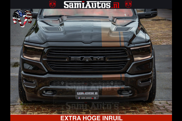 Dodge Ram GT TRX PACK | 5.7 V8 HEMI | STRIPING | LUCHT VERING | ADAPTIVE CRUISE | PANORAMADAK | MEGA DIK | Comfortabele Dubbele Cabine met Royale 5 Zitplaatsen | DC |