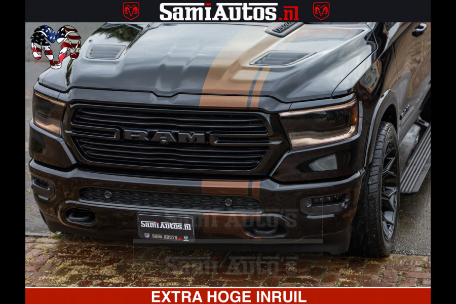 Dodge Ram GT TRX PACK | 5.7 V8 HEMI | STRIPING | LUCHT VERING | ADAPTIVE CRUISE | PANORAMADAK | MEGA DIK | Comfortabele Dubbele Cabine met Royale 5 Zitplaatsen | DC |