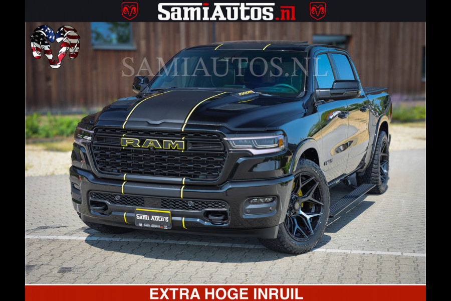 Dodge Ram Limited Night Sport High Output 540HP 706Nm | Massage + Full Option | De Meest Luxe en Volle Pick-Up in zijn Klasse | Comfortabele Dubbele Cabine met Royale 5 Zitplaatsen | BPM vrij | Nu Leverbaar uit Voorraad | Voorraad Nr 2356 - 0990