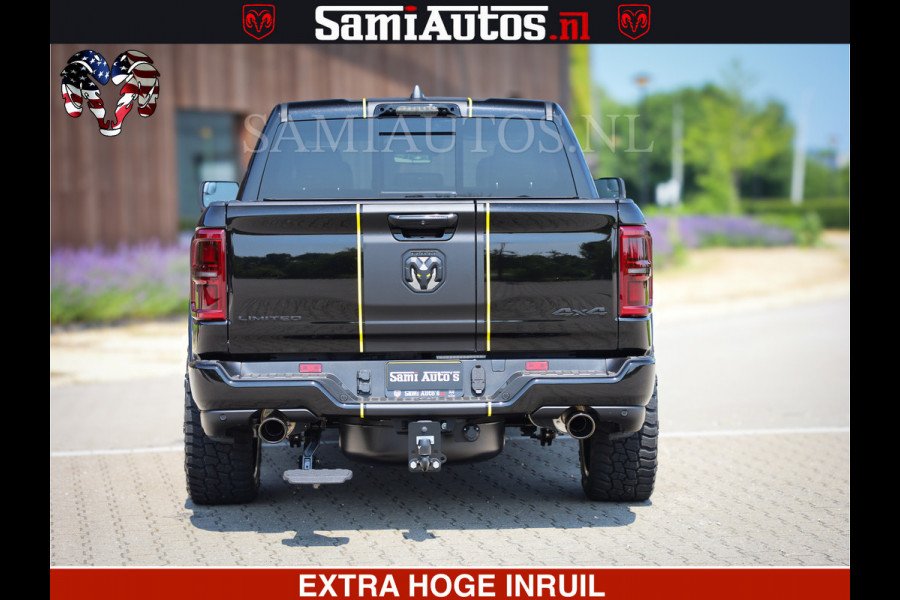 Dodge Ram Limited Night Sport High Output 540HP 706Nm | Massage + Full Option | De Meest Luxe en Volle Pick-Up in zijn Klasse | Comfortabele Dubbele Cabine met Royale 5 Zitplaatsen | BPM vrij | Nu Leverbaar uit Voorraad | Voorraad Nr 2356 - 0990