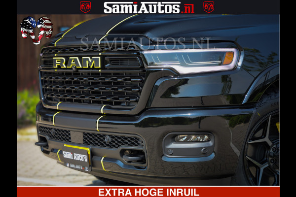 Dodge Ram Limited Night Sport High Output 540HP 706Nm | Massage + Full Option | De Meest Luxe en Volle Pick-Up in zijn Klasse | Comfortabele Dubbele Cabine met Royale 5 Zitplaatsen | BPM vrij | Nu Leverbaar uit Voorraad | Voorraad Nr 2356 - 0990