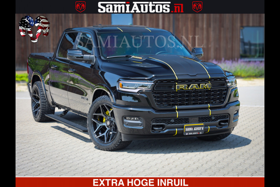 Dodge Ram Limited Night Sport High Output 540HP 706Nm | Massage + Full Option | De Meest Luxe en Volle Pick-Up in zijn Klasse | Comfortabele Dubbele Cabine met Royale 5 Zitplaatsen | BPM vrij | Nu Leverbaar uit Voorraad | Voorraad Nr 2356 - 0990