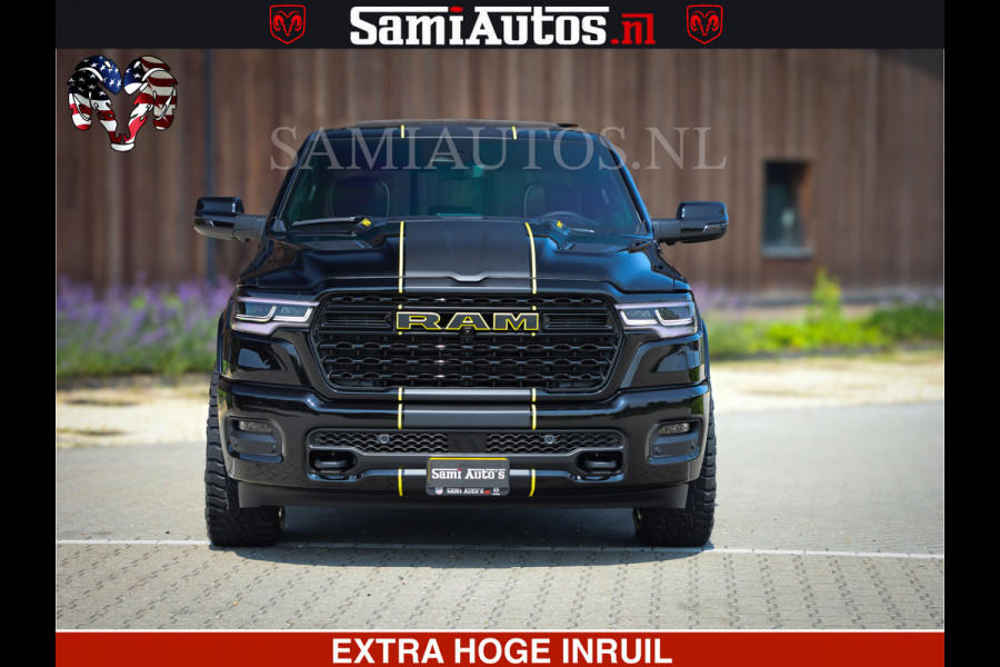 Dodge Ram Limited Night Sport High Output 540HP 706Nm | Massage + Full Option | De Meest Luxe en Volle Pick-Up in zijn Klasse | Comfortabele Dubbele Cabine met Royale 5 Zitplaatsen | BPM vrij | Nu Leverbaar uit Voorraad | Voorraad Nr 2356 - 0990