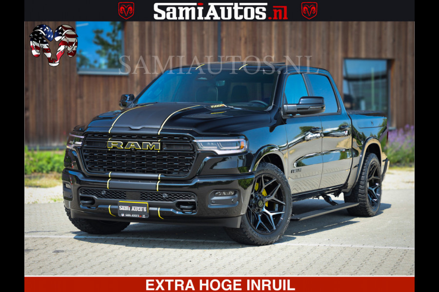 Dodge Ram Limited Night Sport High Output 540HP 706Nm | Massage + Full Option | De Meest Luxe en Volle Pick-Up in zijn Klasse | Comfortabele Dubbele Cabine met Royale 5 Zitplaatsen | BPM vrij | Nu Leverbaar uit Voorraad | Voorraad Nr 2356 - 0990