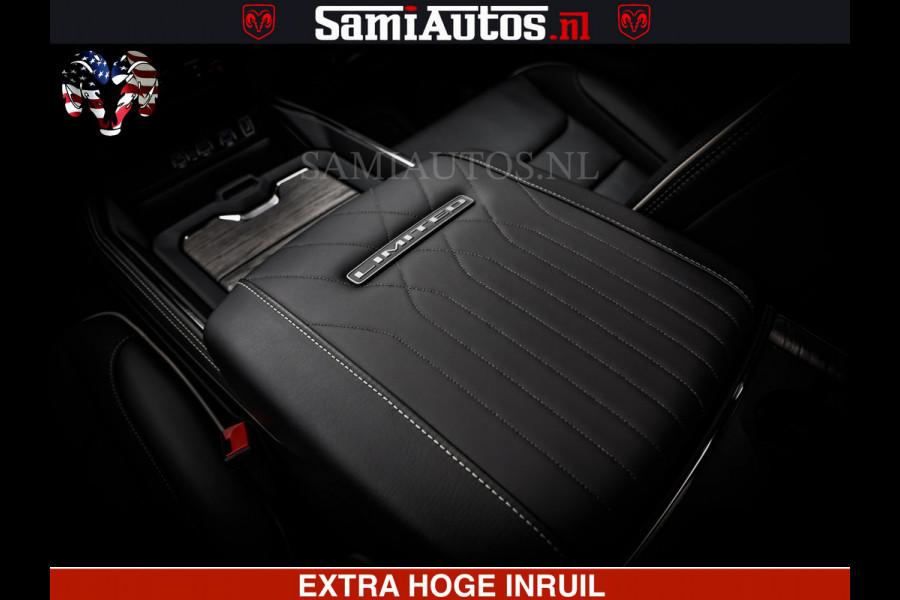 Dodge Ram Limited Night Sport High Output 540HP 706Nm | Massage + Full Option | De Meest Luxe en Volle Pick-Up in zijn Klasse | Comfortabele Dubbele Cabine met Royale 5 Zitplaatsen | BPM vrij | Nu Leverbaar uit Voorraad | Voorraad Nr 2356 - 0990