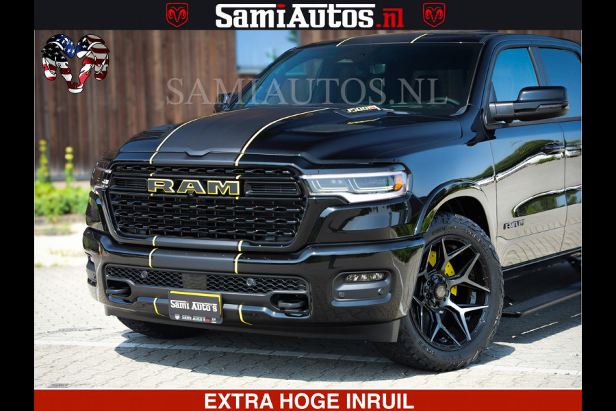 Dodge Ram Limited Night Sport High Output 540HP 706Nm | Massage + Full Option | De Meest Luxe en Volle Pick-Up in zijn Klasse | Comfortabele Dubbele Cabine met Royale 5 Zitplaatsen | BPM vrij | Nu Leverbaar uit Voorraad | Voorraad Nr 2356 - 0990