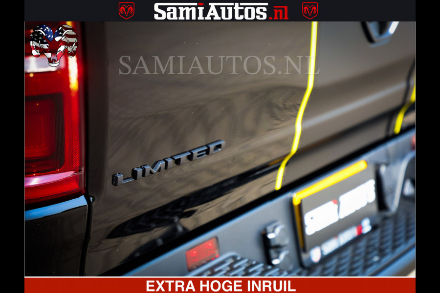 Dodge Ram Limited Night Sport High Output 540HP 706Nm | Massage + Full Option | De Meest Luxe en Volle Pick-Up in zijn Klasse | Comfortabele Dubbele Cabine met Royale 5 Zitplaatsen | BPM vrij | Nu Leverbaar uit Voorraad | Voorraad Nr 2356 - 0990