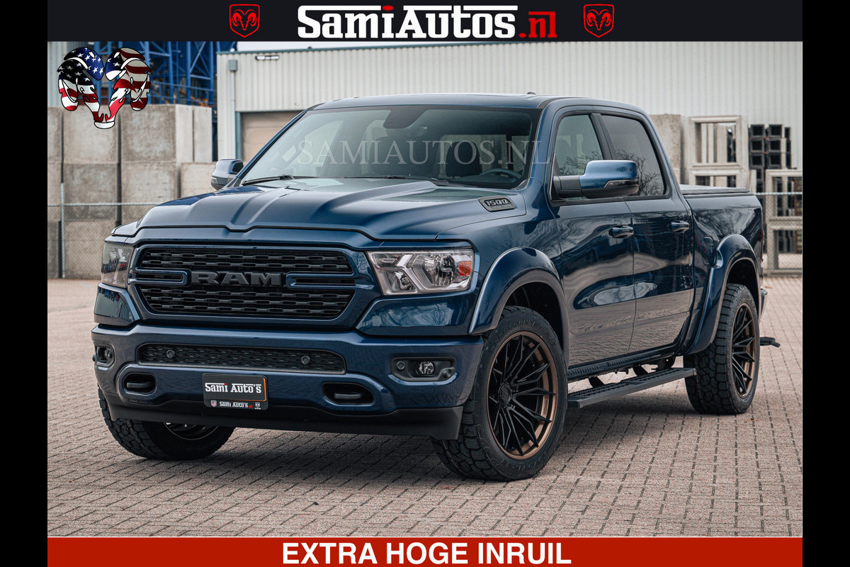 Dodge Ram SPORT | 5.7 V8 4x4 HEMI | PANORAMA DAK | GROOTSCHEM 12 INCH | LPG | Patriot Blue CREW CAB | DUBBELE CABINE | 5 PERSOONS | DC | VOORRAAD NR 2555 - 3325