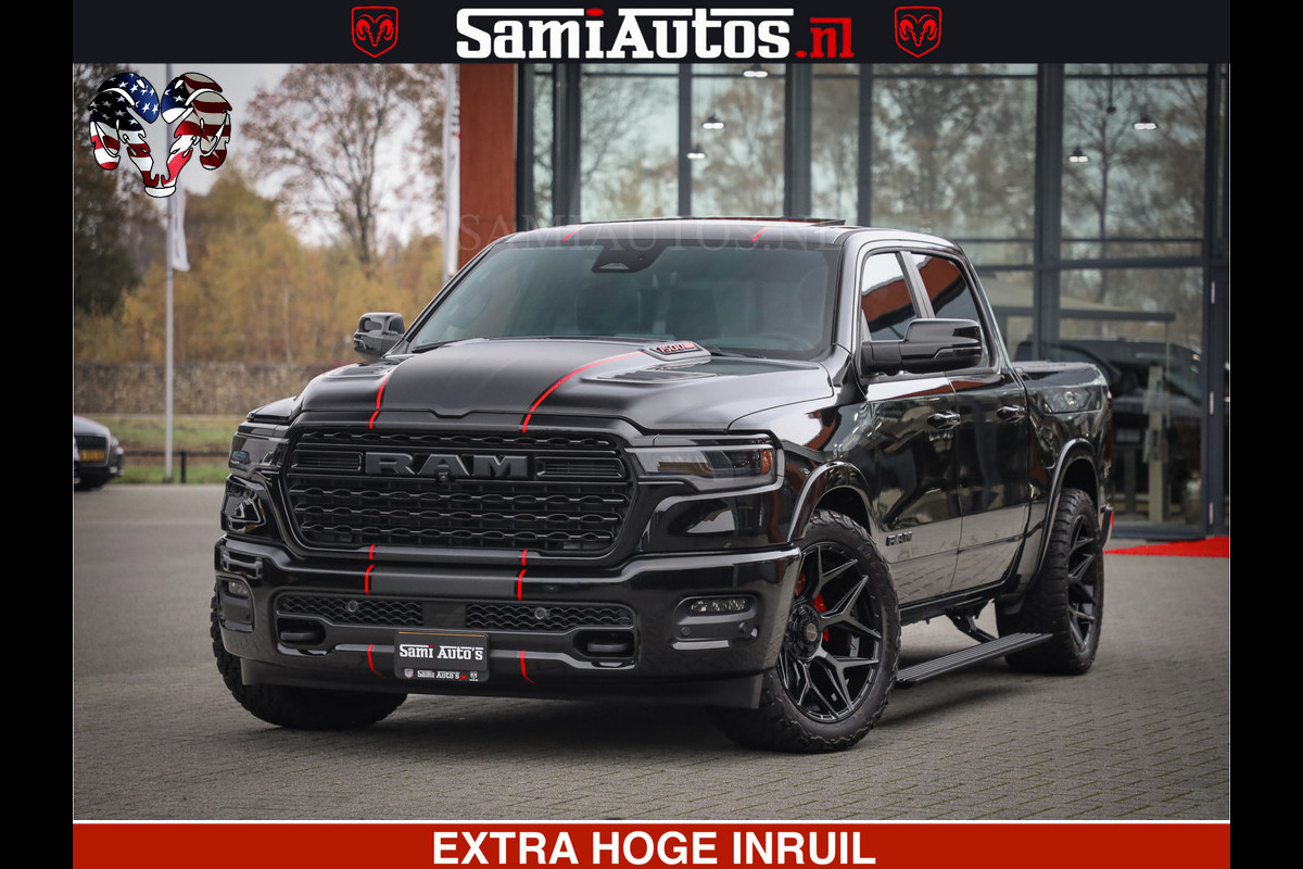 Dodge Ram 1500 Limited Night H.O 540HP 706Nm | Massage + Full Option | De Meest Luxe en Volle Pick-Up in zijn Klasse | Comfortabele Dubbele Cabine met Royale 5 Zitplaatsen | BPM vrij | Nu Leverbaar uit Voorraad | Voorraad Nr 2334 - 5409