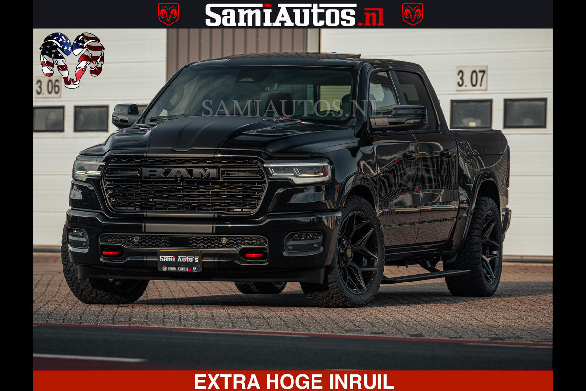 Dodge Ram Limited H.O 540PK 706Nm | Massage + Full Option | De Meest Luxe en Volle Pick-Up in zijn Klasse | Comfortabele Dubbele Cabine met Royale 5 Zitplaatsen | BPM vrij | Nu Leverbaar uit Voorraad | Voorraad Nr 2326 - 5169