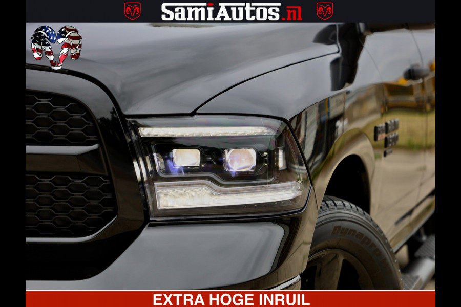 Dodge Ram BLACK OPS | 5.7 HEMI V8 402PK | MORIMOTO LED | Eerste Eigenaar | Diamond Black | Comfortabele Dubbele Cabine DC met Royale 5 Zitplaatsen |