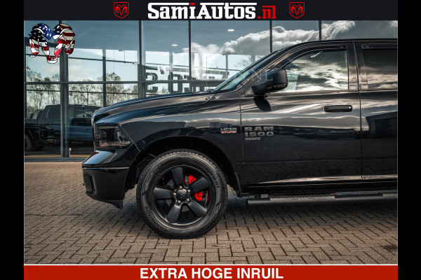 Dodge Ram BLACK OPS | 5.7 HEMI V8 402PK | MORIMOTO LED | Eerste Eigenaar | Diamond Black | Comfortabele Dubbele Cabine DC met Royale 5 Zitplaatsen |
