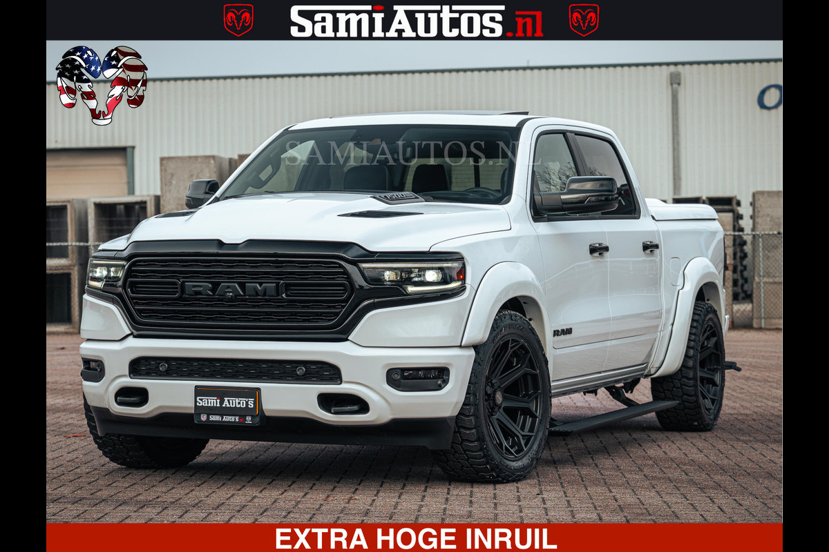 Dodge Ram 1500 Limited Night | 5.7 V8 Hemi Full Option | LPG | Comfortabele Dubbele Cabine met Royale 5 Zitplaatsen | De Meest Luxe en Volle Pick-Up in zijn Klasse | BPM vrij | Nu Leverbaar uit Voorraad | Voorraad Nr v45lp