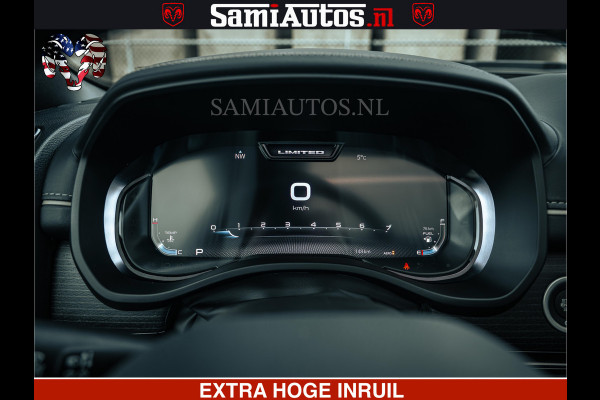 Dodge Ram 1500 Limited Night | 5.7 V8 Hemi Full Option | LPG | Comfortabele Dubbele Cabine met Royale 5 Zitplaatsen | De Meest Luxe en Volle Pick-Up in zijn Klasse | BPM vrij | Nu Leverbaar uit Voorraad | Voorraad Nr v45lp