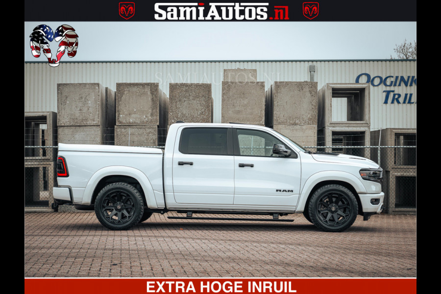 Dodge Ram 1500 Limited Night | 5.7 V8 Hemi Full Option | LPG | Comfortabele Dubbele Cabine met Royale 5 Zitplaatsen | De Meest Luxe en Volle Pick-Up in zijn Klasse | BPM vrij | Nu Leverbaar uit Voorraad | Voorraad Nr v45lp