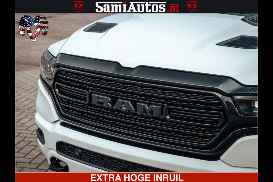 Dodge Ram 1500 Limited Night | 5.7 V8 Hemi Full Option | LPG | Comfortabele Dubbele Cabine met Royale 5 Zitplaatsen | De Meest Luxe en Volle Pick-Up in zijn Klasse | BPM vrij | Nu Leverbaar uit Voorraad | Voorraad Nr v45lp