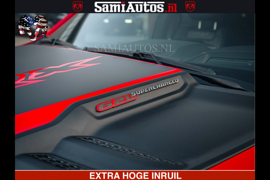 Dodge Ram TRX HELLCAT | 6.2 V8 702PK | FLAME RED | BOM VOL | CARBON | RAMBAR | HUD | LPG | BEAD-LOCK WHEELS | CREW CAB 5 PERSOONS | BEDRIJFS AUTO DUBBELE CABINE DC |
