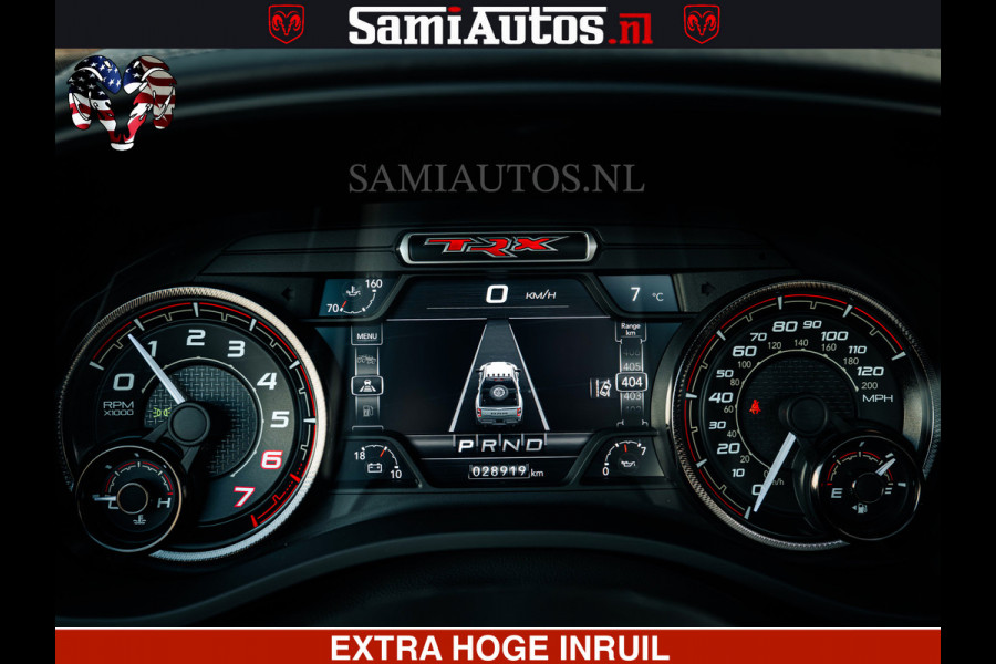 Dodge Ram TRX HELLCAT | 6.2 V8 702PK | FLAME RED | BOM VOL | CARBON | RAMBAR | HUD | LPG | BEAD-LOCK WHEELS | CREW CAB 5 PERSOONS | BEDRIJFS AUTO DUBBELE CABINE DC |