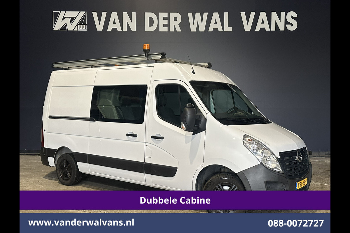 Opel Movano 2.3 Turbo 146pk L2H2 Dubbele cabine Euro6 Airco | Imperiaal | Omvormer | 2500kg Trekhaak | LM velgen Navigatie, Camera, Cruisecontrol, Parkeersensoren, 5-zits