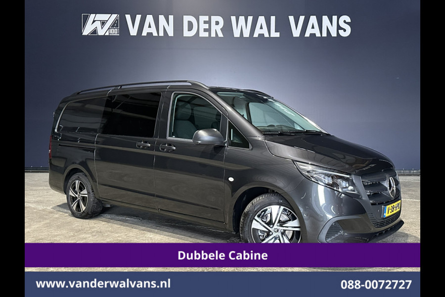 Mercedes-Benz Vito 116 CDI 164pk 9G-Tronic Automaat L2H1 Dubbele Cabine Fabrieksgarantie Euro6 Airco | 2x zijdeur | 5-Zits | 360 graden Camera LED, LM velgen, 2500kg Trekhaak, Adaptieve Cruisecontrol, Parkeersensoren, Isofix, MBUX