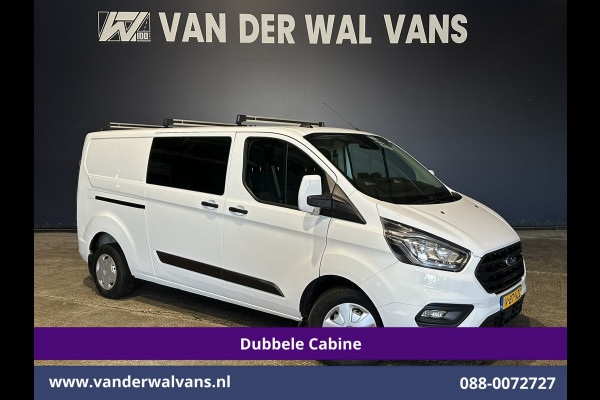 Ford Transit Custom 2.0 TDCI 170pk L2H1 Dubbele Cabine Euro6 Airco | 6-Zits | Camera | Navigatie | LED | Apple Carplay Android Auto, Cruisecontrol, Stoelverwarming, Verwarmde voorruit, Parkeersensoren, 2800kg trekvermogen, Dakdragers