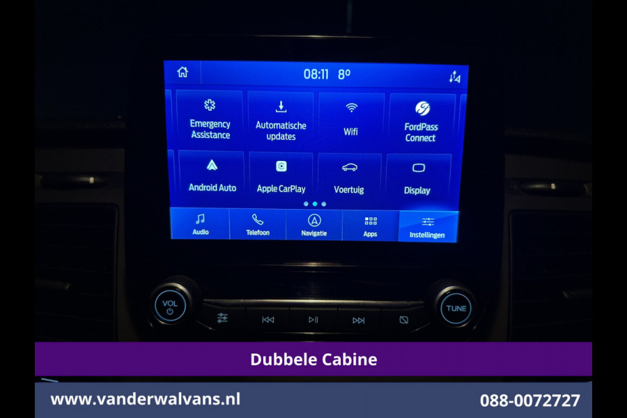 Ford Transit Custom 2.0 TDCI 170pk L2H1 Dubbele Cabine Euro6 Airco | 6-Zits | Camera | Navigatie | LED | Apple Carplay Android Auto, Cruisecontrol, Stoelverwarming, Verwarmde voorruit, Parkeersensoren, 2800kg trekvermogen, Dakdragers