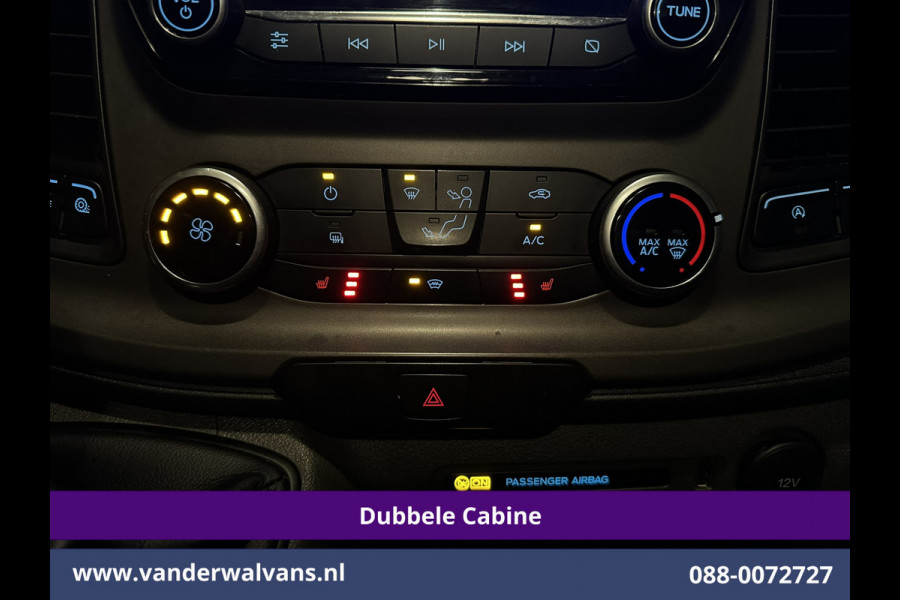 Ford Transit Custom 2.0 TDCI 170pk L2H1 Dubbele Cabine Euro6 Airco | 6-Zits | Camera | Navigatie | LED | Apple Carplay Android Auto, Cruisecontrol, Stoelverwarming, Verwarmde voorruit, Parkeersensoren, 2800kg trekvermogen, Dakdragers