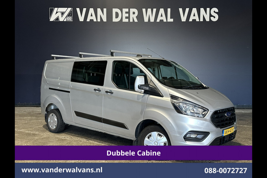 Ford Transit Custom 2.0 TDCI 131pk L2H1 Dubbele Cabine Euro6 Airco | 6-Zits | Camera | LED | 2800kg Trekhaak | Cruisecontrol Verwarmde voorruit, Android Auto, Dakdragers, Parkeersensoren