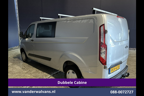 Ford Transit Custom 2.0 TDCI 131pk L2H1 Dubbele Cabine Euro6 Airco | 6-Zits | Camera | LED | 2800kg Trekhaak | Cruisecontrol Verwarmde voorruit, Android Auto, Dakdragers, Parkeersensoren