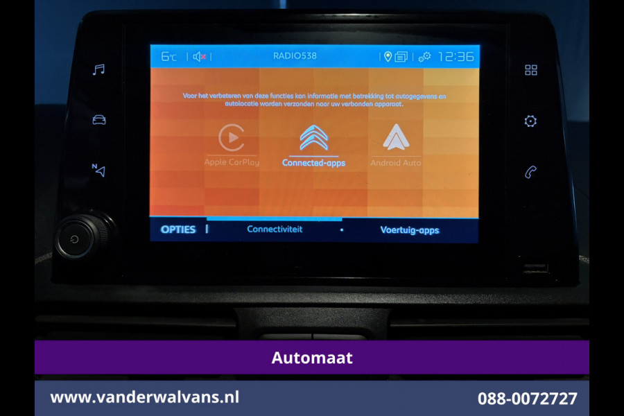 Citroën Berlingo 1.5 BlueHDI 131pk Automaat L1H1 Euro6 Airco | 3-Zits | Apple Carplay | Cruisecontrol Android Auto, Parkeersensoren, bijrijdersbank