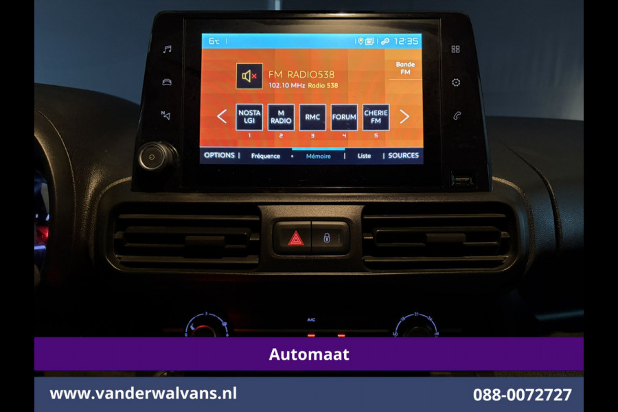 Citroën Berlingo 1.5 BlueHDI 131pk Automaat L1H1 Euro6 Airco | 3-Zits | Apple Carplay | Cruisecontrol Android Auto, Parkeersensoren, bijrijdersbank