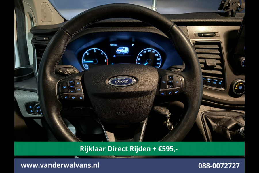 Ford Transit Custom 2.0 TDCI 130pk L2H1 Inrichting Euro6 *Rijklaar Direct Rijden* Airco | Camera | LED | Cruisecontrol | Verwarmde voorruit Parkeersensoren, 2800kg trekvermogen, Bijrijdersbank