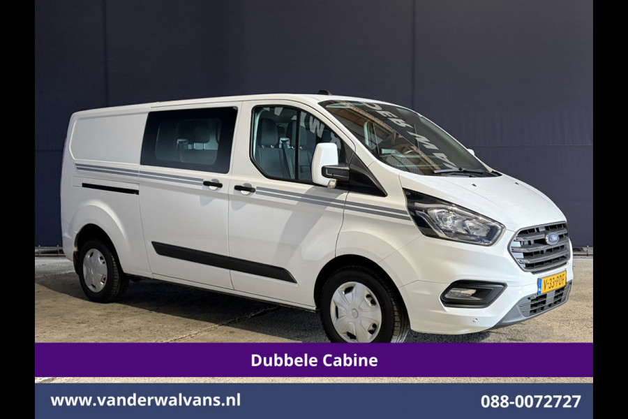 Ford Transit Custom 2.0 TDCI 131pk Automaat L2H1 Dubbele cabine Euro6 Airco | 6-Zits | Camera | Navigatie | Apple Carplay LED, Trekhaak, Cruisecontrol, Android Auto, Stoelverwarming, Verwarmde Voorruit, Parkeersensoren, Bijrijdersbank