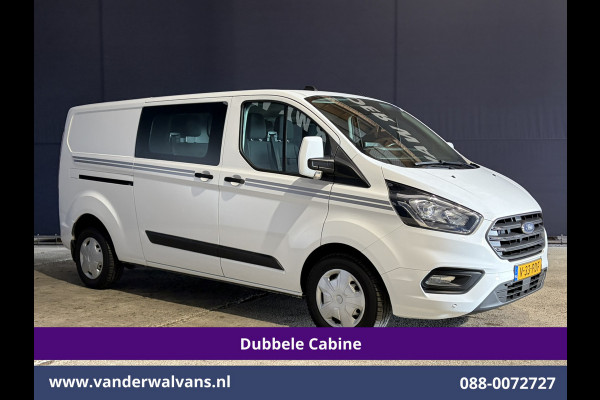 Ford Transit Custom 2.0 TDCI 131pk Automaat L2H1 Dubbele cabine Euro6 Airco | 6-Zits | Camera | Navigatie | Apple Carplay LED, Trekhaak, Cruisecontrol, Android Auto, Stoelverwarming, Verwarmde Voorruit, Parkeersensoren, Bijrijdersbank