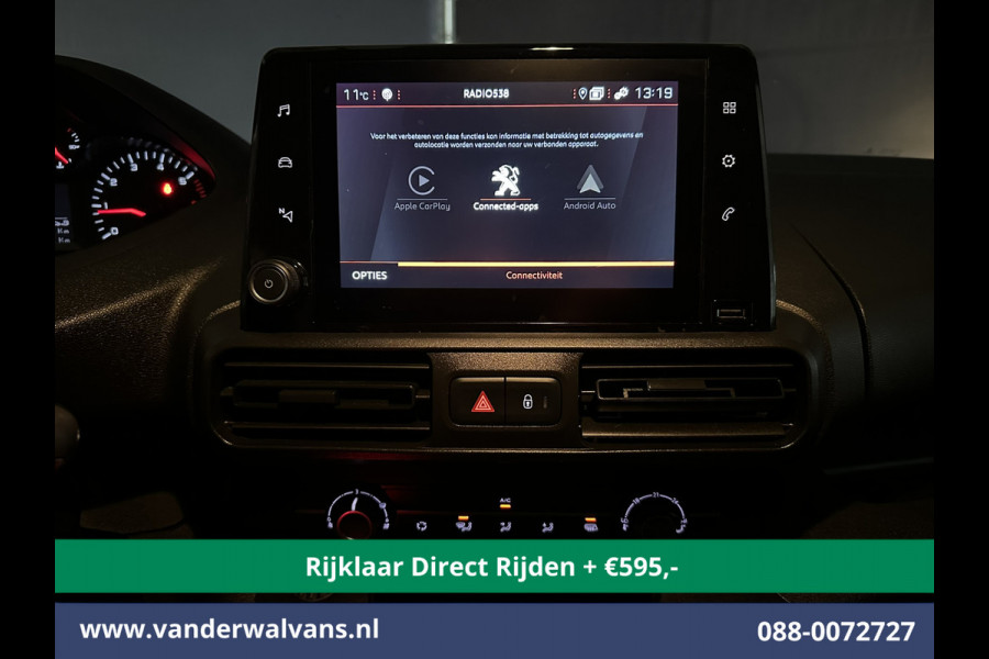 Peugeot Partner 1.5 BlueHDI 102pk L1H1 inrichting Euro6 *Rijklaar Direct Rijden* Airco | Camera | Navigatie | Apple Carplay Trekhaak, Cruisecontrol, Android Auto, Parkeersensoren