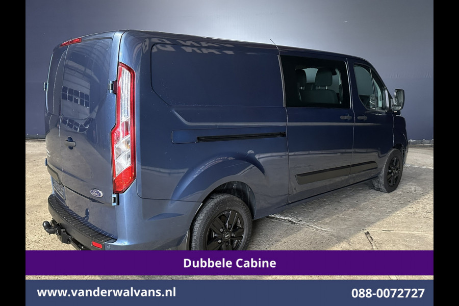Ford Transit Custom 2.0 TDCI 131pk L2H1 Dubbele Cabine Euro6 Airco | 6-zits | Camera | LED | 2800kg Trekhaak | LM Velgen | Cruisecontrol, Android Auto, Verwarmde Voorruit, Parkeersensoren, Bijrijdersbank