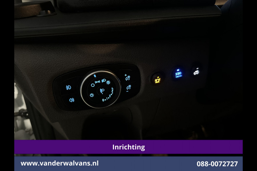 Ford Transit Custom 2.0 TDCI 130pk L2H1 Inrichting Euro6 Airco | 2800kg Trekhaak | Omvormer | Camera | Apple Carplay | LED Android Auto, Cruisecontrol, Stoelverwarming, Verwarmde voorruit, Parkeersensoren